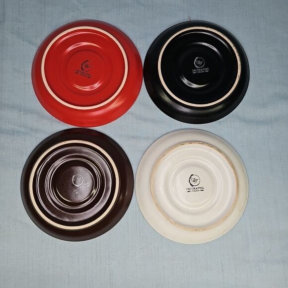 Espresso Coffee Cup Set of 4 Red Brown White Black NEW - Picture 7 of 16